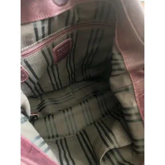 FRYE Melissa Slouchy Burgundy Antique Leather Large Hobo Crossbody Purse Bag - Picture 11 of 14